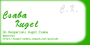 csaba kugel business card